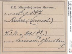 Etiketten zu Carneol (NHMW-MIN-Ag547)